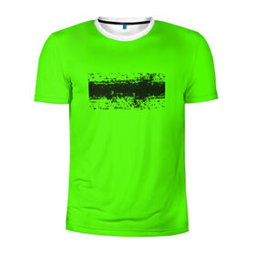 Мужская футболка 3D спортивная с принтом Гранж зеленый в Кировске, 100% полиэстер с улучшенными характеристиками | приталенный силуэт, круглая горловина, широкие плечи, сужается к линии бедра | кислотные костюмы | кислотные цвета | неон | флуоресцентные принты