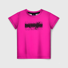 Детская футболка 3D с принтом Гранж розовый в Кировске, 100% гипоаллергенный полиэфир | прямой крой, круглый вырез горловины, длина до линии бедер, чуть спущенное плечо, ткань немного тянется | кислотные костюмы | кислотные цвета | неон | флуоресцентные принты