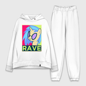 Женский костюм хлопок Oversize с принтом DJ Pon 3 RAVE в Кировске,  |  | dj pon 3 | mlp | my little pony | pony | rave | vinyl scratch | винил скрэтч | млп | мой маленький пони | пони | рейв