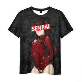 Мужская футболка 3D с принтом Anime (Senpai 1) в Кировске, 100% полиэфир | прямой крой, круглый вырез горловины, длина до линии бедер | Тематика изображения на принте: ahegao | anime | manga | sempai | senpai | аниме | ахегао | манга | семпай | сенпай
