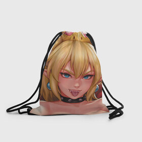 Рюкзак-мешок 3D с принтом Bowsette в Кировске, 100% полиэстер | плотность ткани — 200 г/м2, размер — 35 х 45 см; лямки — толстые шнурки, застежка на шнуровке, без карманов и подкладки | 