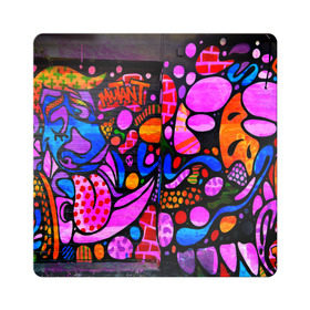 Магнит виниловый Квадрат с принтом Неоновое граффити в Кировске, полимерный материал с магнитным слоем | размер 9*9 см, закругленные углы | Тематика изображения на принте: grafity | paint | street art | urban | город | граффити | искусство | кирпичи | краски | рисунки | стена | улицы | уличное искусство