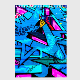 Скетчбук с принтом GRAFFITY в Кировске, 100% бумага
 | 48 листов, плотность листов — 100 г/м2, плотность картонной обложки — 250 г/м2. Листы скреплены сверху удобной пружинной спиралью | grafity | paint | street art | urban | город | граффити | искусство | кирпичи | краски | рисунки | стена | улицы | уличное искусство