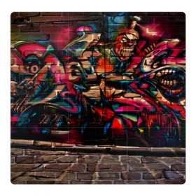 Магнитный плакат 3Х3 с принтом disquared urban graffity в Кировске, Полимерный материал с магнитным слоем | 9 деталей размером 9*9 см | grafity | paint | street art | urban | город | граффити | искусство | кирпичи | краски | рисунки | стена | улицы | уличное искусство