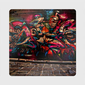 Магнит виниловый Квадрат с принтом disquared urban graffity в Кировске, полимерный материал с магнитным слоем | размер 9*9 см, закругленные углы | grafity | paint | street art | urban | город | граффити | искусство | кирпичи | краски | рисунки | стена | улицы | уличное искусство