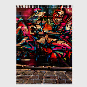 Скетчбук с принтом disquared urban graffity в Кировске, 100% бумага
 | 48 листов, плотность листов — 100 г/м2, плотность картонной обложки — 250 г/м2. Листы скреплены сверху удобной пружинной спиралью | grafity | paint | street art | urban | город | граффити | искусство | кирпичи | краски | рисунки | стена | улицы | уличное искусство