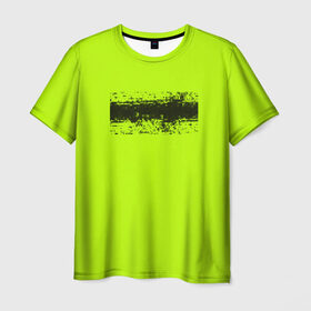 Мужская футболка 3D с принтом Гранж салатовый в Кировске, 100% полиэфир | прямой крой, круглый вырез горловины, длина до линии бедер | кислотные костюмы | кислотные цвета | неон | флуоресцентные принты