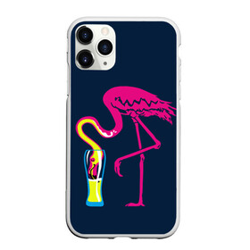Чехол для iPhone 11 Pro Max матовый с принтом Кислотный фламинго в Кировске, Силикон |  | Тематика изображения на принте: кислотные костюмы | кислотные цвета | неон | флуоресцентные принты