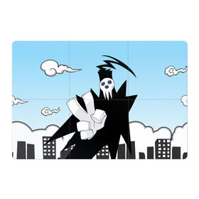 Магнитный плакат 3Х2 с принтом Soul Eater - Shinigami в Кировске, Полимерный материал с магнитным слоем | 6 деталей размером 9*9 см | Тематика изображения на принте: lord death | shinigami | soul eater | пожиратель душ | синигами