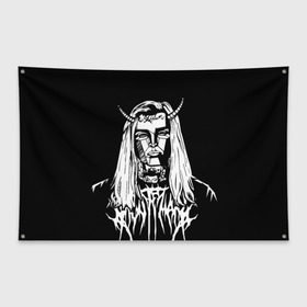 Флаг-баннер с принтом Ghostemane devil в Кировске, 100% полиэстер | размер 67 х 109 см, плотность ткани — 95 г/м2; по краям флага есть четыре люверса для крепления | ghostemane | ghostemane mercury | ghostemane nihi | trash gang | гостмейн