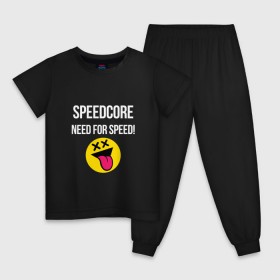 Детская пижама хлопок с принтом Speedcore в Кировске, 100% хлопок |  брюки и футболка прямого кроя, без карманов, на брюках мягкая резинка на поясе и по низу штанин
 | frenchcore | gabber | hardcore | hardcoremusic | speedcore