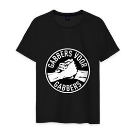 Мужская футболка хлопок с принтом Gabbers в Кировске, 100% хлопок | прямой крой, круглый вырез горловины, длина до линии бедер, слегка спущенное плечо. | gabber | hardcore | hardcoremusic
