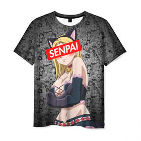 Мужская футболка 3D с принтом Anime (Senpai 4) в Кировске, 100% полиэфир | прямой крой, круглый вырез горловины, длина до линии бедер | ahegao | anime | manga | sempai | senpai | аниме | ахегао | манга | семпай | сенпай