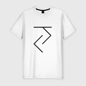 Мужская футболка премиум с принтом Йога - руна в Кировске, 92% хлопок, 8% лайкра | приталенный силуэт, круглый вырез ворота, длина до линии бедра, короткий рукав | 