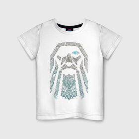 Детская футболка хлопок с принтом Odinn в Кировске, 100% хлопок | круглый вырез горловины, полуприлегающий силуэт, длина до линии бедер | good | viking | vikings | бог | викинг | викинги | кельтское | один | плетение | скандинавы | язычник