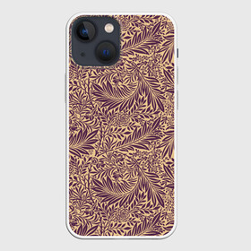 Чехол для iPhone 13 mini с принтом Фиолетовые цветы в Кировске,  |  | flowers | абстракция | арт | дизайн | листья | паттерн | фиолет | цветы