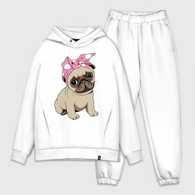 Мужской костюм хлопок OVERSIZE с принтом Собачка в Кировске,  |  | dog | pug | мопс | собака