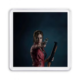 Магнит 55*55 с принтом Claire Redfield в Кировске, Пластик | Размер: 65*65 мм; Размер печати: 55*55 мм | 2 | biohazard | claire | evil | horror | raccoon | resident | survival | t virus | t вирус | выживание | зла | кеннеди | клэр | леон | обитель | раккун | редфилд | скотт | ужас