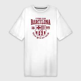 Платье-футболка хлопок с принтом Барселона в Кировске,  |  | barca | barcelona | barsa | fc barcelona | барса | барселона | болел | испания | каталонцы | клубная | лалига | сине гранатовые | фанатская | форма | футбол | футбольная | футбольный клуб