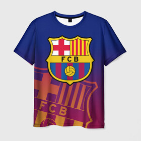 Мужская футболка 3D с принтом Барселона в Кировске, 100% полиэфир | прямой крой, круглый вырез горловины, длина до линии бедер | barca | barcelona | barsa | fc barcelona | барса | барселона | болел | испания | каталонцы | клубная | лалига | сине гранатовые | фанатская | форма | футбол | футбольная | футбольный клуб