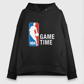 Женское худи Oversize хлопок с принтом NBA - Game Time в Кировске, френч-терри — 70% хлопок, 30% полиэстер. Мягкий теплый начес внутри —100% хлопок | боковые карманы, эластичные манжеты и нижняя кромка, капюшон на магнитной кнопке | and1 | basketball | coach | game | james | jordan | lebron | mvp | nba | player | slam dunk | sport | streetball | team | баскетбол | баскетболист | бросок | джеймс | джордан | игра | игрок | леброн | мяч | нба | победа | слэм данк | спорт | тре