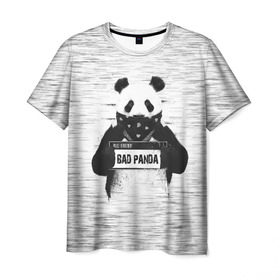 Мужская футболка 3D с принтом BAD PANDA в Кировске, 100% полиэфир | прямой крой, круглый вырез горловины, длина до линии бедер | bad | bear | panda | медведь | панда