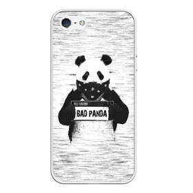 Чехол для iPhone 5/5S матовый с принтом BAD PANDA в Кировске, Силикон | Область печати: задняя сторона чехла, без боковых панелей | bad | bear | panda | медведь | панда