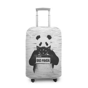 Чехол для чемодана 3D с принтом BAD PANDA в Кировске, 86% полиэфир, 14% спандекс | двустороннее нанесение принта, прорези для ручек и колес | bad | bear | panda | медведь | панда