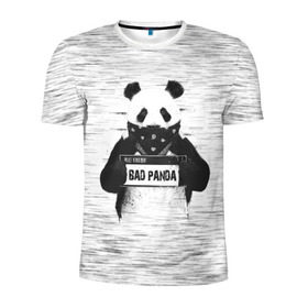 Мужская футболка 3D спортивная с принтом BAD PANDA в Кировске, 100% полиэстер с улучшенными характеристиками | приталенный силуэт, круглая горловина, широкие плечи, сужается к линии бедра | Тематика изображения на принте: bad | bear | panda | медведь | панда