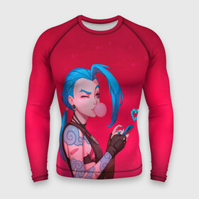 Мужской рашгард 3D с принтом Jinx in love в Кировске,  |  | game | heart | jinx | legends | legue | legueoflegends | lol | love | mobile | phone | безбашенная | джинкс | игра | легенд | лига | лигалегенд | лол | любовь | сердечко | сердце | стрелок | хулиганка