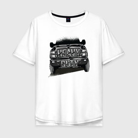 Мужская футболка хлопок Oversize с принтом Сверхмощный в Кировске, 100% хлопок | свободный крой, круглый ворот, “спинка” длиннее передней части | авто | автомобиль | внедорожник | машина