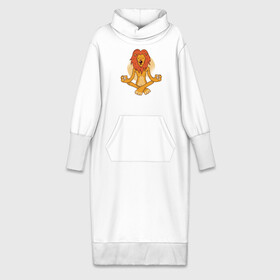Платье удлиненное хлопок с принтом Йога Лев в Кировске,  |  | yoga | йога | лев | львы | медитация