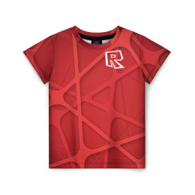 Детская футболка 3D с принтом Roblox в Кировске, 100% гипоаллергенный полиэфир | прямой крой, круглый вырез горловины, длина до линии бедер, чуть спущенное плечо, ткань немного тянется | dynablocks | roblox | robux | белый | блоки | вселенная | герои | красный | кубики | роблокс | симулятор
