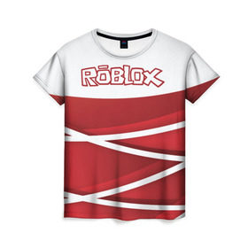 Женская футболка 3D с принтом Роблокс в Кировске, 100% полиэфир ( синтетическое хлопкоподобное полотно) | прямой крой, круглый вырез горловины, длина до линии бедер | dynablocks | roblox | robux | белый | блоки | вселенная | герои | красный | кубики | роблокс | симулятор