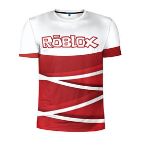 Мужская футболка 3D спортивная с принтом Роблокс в Кировске, 100% полиэстер с улучшенными характеристиками | приталенный силуэт, круглая горловина, широкие плечи, сужается к линии бедра | dynablocks | roblox | robux | белый | блоки | вселенная | герои | красный | кубики | роблокс | симулятор