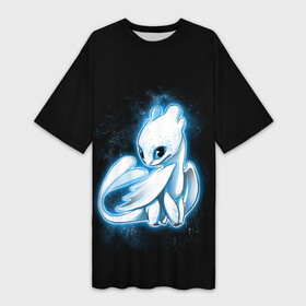 Платье-футболка 3D с принтом Фурия в Кировске,  |  | berk | dragon | fury | how | island | light | night | to | toothless | train | your | беззубик | дневная | дракона | как | ночная | олух | остров | приручить | фурия