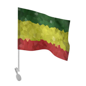 Флаг для автомобиля с принтом Эфиопия в Кировске, 100% полиэстер | Размер: 30*21 см | 420 | 4:20 | боб марли | раста | растаман | эвиопия