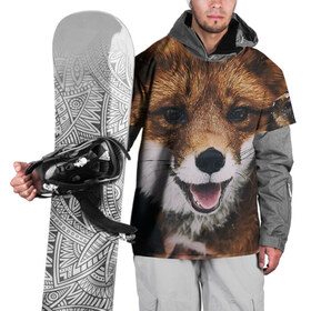 Накидка на куртку 3D с принтом Лисичка в Кировске, 100% полиэстер |  | голова | животные | лиса | мордочка | пасть | природа | рыжая | язык
