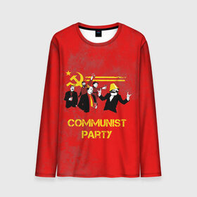 Мужской лонгслив 3D с принтом Communist party в Кировске, 100% полиэстер | длинные рукава, круглый вырез горловины, полуприлегающий силуэт | вечеринка | звезда | кастро | коммунизм | коммунист | коммунистическая | ленин | мао | маркс | молот | партия | рауль | серп | сталин | тусовка | ульянов | фидель | цзиньпин | цзэдун | энгельс