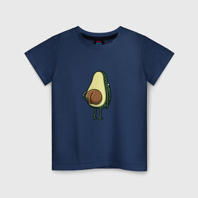Детская футболка хлопок с принтом Авокадо в Кировске, 100% хлопок | круглый вырез горловины, полуприлегающий силуэт, длина до линии бедер | косточка | овощ | попка | фрукт