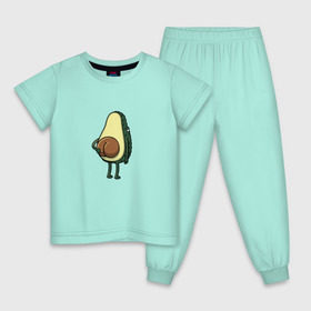 Детская пижама хлопок с принтом Авокадо в Кировске, 100% хлопок |  брюки и футболка прямого кроя, без карманов, на брюках мягкая резинка на поясе и по низу штанин
 | Тематика изображения на принте: косточка | овощ | попка | фрукт