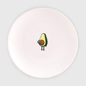 Тарелка 3D с принтом Авокадо  в Кировске, фарфор | диаметр - 210 мм
диаметр для нанесения принта - 120 мм | косточка | овощ | попка | фрукт