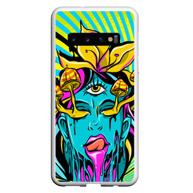 Чехол для Samsung Galaxy S10 с принтом Психоделика в Кировске, Силикон | Область печати: задняя сторона чехла, без боковых панелей | глаз | грибы | девушка | иллюзия | кислота | психоделика | яд