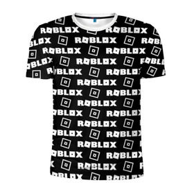 Мужская футболка 3D спортивная с принтом ROBLOX в Кировске, 100% полиэстер с улучшенными характеристиками | приталенный силуэт, круглая горловина, широкие плечи, сужается к линии бедра | Тематика изображения на принте: game | gamer | logo | roblox | игры | логотип | роблокс