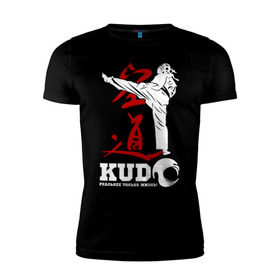 Мужская футболка премиум с принтом Kudo в Кировске, 92% хлопок, 8% лайкра | приталенный силуэт, круглый вырез ворота, длина до линии бедра, короткий рукав | борьба | единоборства | кудо | спорт