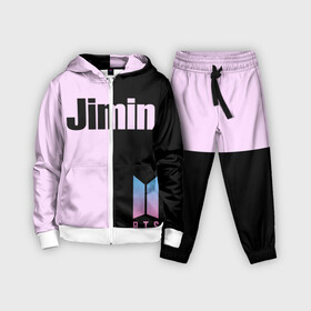Детский костюм 3D с принтом BTS Jimin в Кировске,  |  | bts | jimin | бтс | группа | корейская | музыка | розовый | цветы | черный