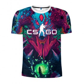 Мужская футболка 3D спортивная с принтом CS-GO Hyper Beast в Кировске, 100% полиэстер с улучшенными характеристиками | приталенный силуэт, круглая горловина, широкие плечи, сужается к линии бедра | 2019 | computer game | counter strike | cs | cs go | csgo | dota | dota2 | game | howl | hyperbeast | warning | автомат | вой | го | игрок | компьютерная игра | контр страйк | контра | кс | оружие | турнир