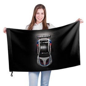 Флаг 3D с принтом BMW M Power в Кировске, 100% полиэстер | плотность ткани — 95 г/м2, размер — 67 х 109 см. Принт наносится с одной стороны | bmw | car | motorsport | race | sports car | street racing | автомобиль | автоспорт | бмв | гонка | спорткар