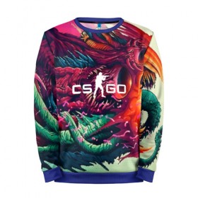 Мужской свитшот 3D с принтом CS GO hyper beast skin в Кировске, 100% полиэстер с мягким внутренним слоем | круглый вырез горловины, мягкая резинка на манжетах и поясе, свободная посадка по фигуре | beast | counterstike | csgo | hyper | hyperbeast | m4a1s | steam | винтовка | контра | кс | ксго | шмотки