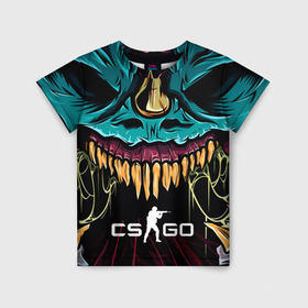 Детская футболка 3D с принтом CS GO  hyper beast skin в Кировске, 100% гипоаллергенный полиэфир | прямой крой, круглый вырез горловины, длина до линии бедер, чуть спущенное плечо, ткань немного тянется | Тематика изображения на принте: beast | counterstike | csgo | hyper | hyperbeast | m4a1s | steam | винтовка | контра | кс | ксго | шмотки